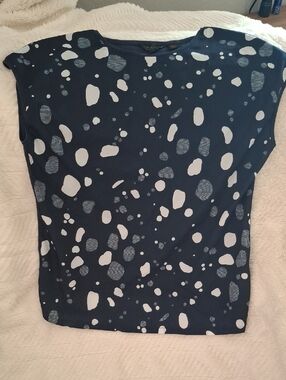 Ted Baker Navy Short Sleeve Tee with White Spot Print